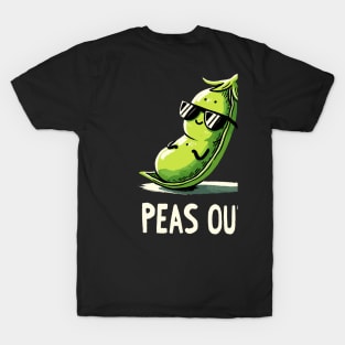 Peas out Peace out (Back Print) T-Shirt